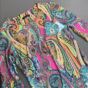 TOMMY HILFIGER Colorful Bell Sleeves Dress Size 2